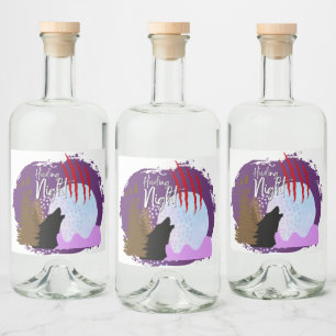 Étiquettes Pour Bouteilles De Liqueur Collection de timbres d'Halloween "Howling Night"