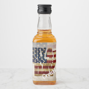 Étiquettes Pour Bouteilles De Liqueur Conception de drapeau vintage pour la fête de l'in