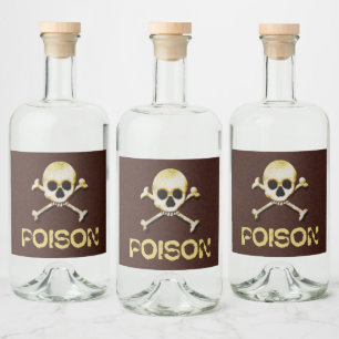 Étiquettes Pour Bouteilles De Liqueur Conception Du Crâne Et Des Traverses