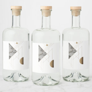 Étiquettes Pour Bouteilles De Liqueur Conception géométrique Abstraite minimaliste