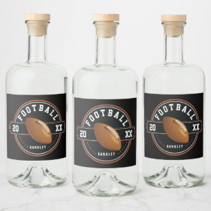 Étiquettes Pour Bouteilles De Liqueur Conception personnalisée du football 
