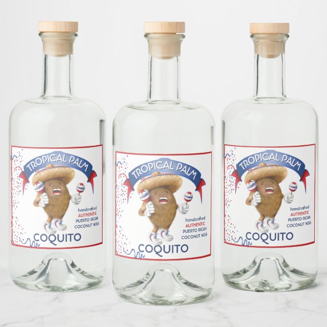 Étiquettes Pour Bouteilles De Liqueur Coquito Coconut Maracas (Bouteilles)