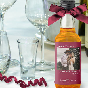Étiquettes Pour Bouteilles De Liqueur Cranberry Red Love & Merci Mariage Photo Mini