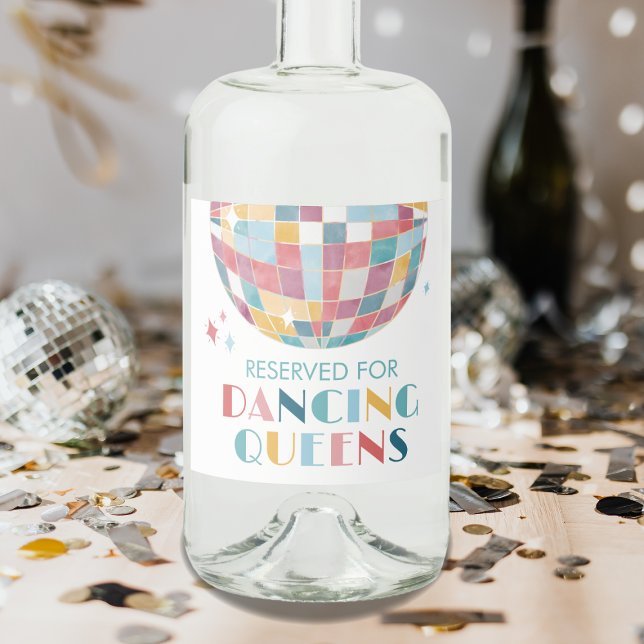 Étiquettes Pour Bouteilles De Liqueur Danse Queen Retro Disco Ball (Créateur téléchargé)