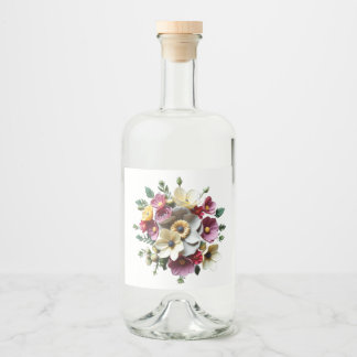 Étiquettes Pour Bouteilles De Liqueur Design floral