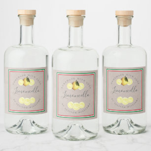 Étiquettes Pour Bouteilles De Liqueur Drapeau italien de tricolore de Limoncello fait ma