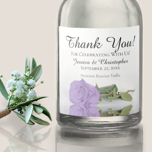 Étiquettes Pour Bouteilles De Liqueur Élégant Lavande violet Rose Merci Mariage