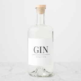 Étiquettes Pour Bouteilles De Liqueur élégant mariage GIN classique