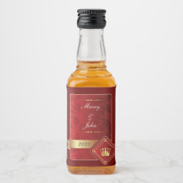 Étiquettes Pour Bouteilles De Liqueur Elégant rouge et or