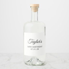 Étiquettes Pour Bouteilles De Liqueur Élégant Script 50e anniversaire