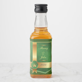 Étiquettes Pour Bouteilles De Liqueur Élégant vert et or