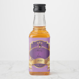 Étiquettes Pour Bouteilles De Liqueur Élégant violet et or