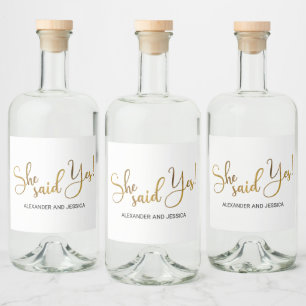 Étiquettes Pour Bouteilles De Liqueur Elle A Dit Oui