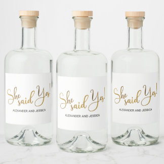 Étiquettes Pour Bouteilles De Liqueur Elle A Dit Oui