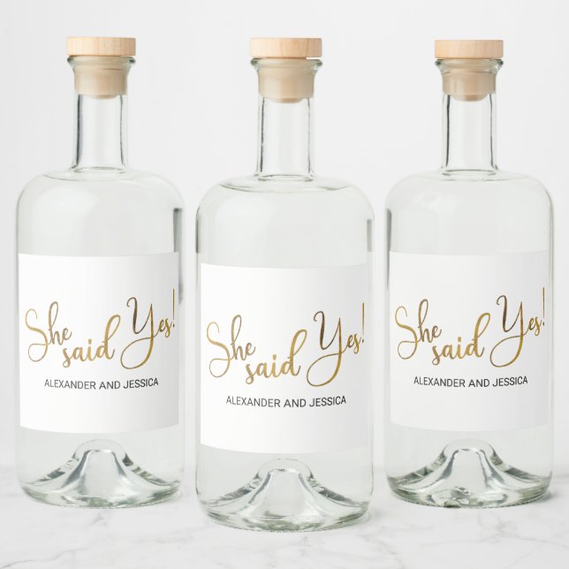 Étiquettes Pour Bouteilles De Liqueur Elle A Dit Oui (Bouteilles)