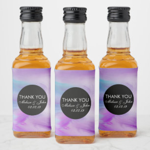 Étiquettes Pour Bouteilles De Liqueur Encre Liquide Colorée Tourbillon De Marbre Violet