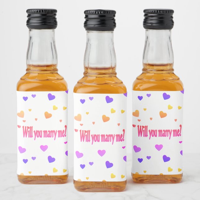 Étiquettes Pour Bouteilles De Liqueur Épouse-moi, (Bouteilles)