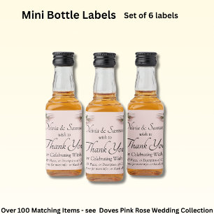 Étiquettes Pour Bouteilles De Liqueur Étiquettes de bouteilles, roses roses & colombes