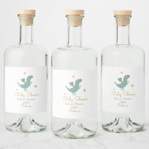Étiquettes Pour Bouteilles De Liqueur Fairytale Cute Dragon Merci