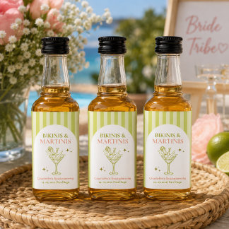 Étiquettes Pour Bouteilles De Liqueur Faveur de Bachelorette Bikinis et Martinis