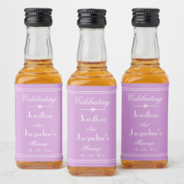 Étiquettes Pour Bouteilles De Liqueur Faveurs de mariage Nom du script Elegant Mauve Min