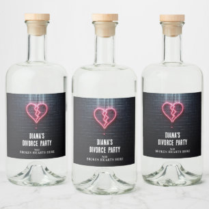 Étiquettes Pour Bouteilles De Liqueur Fête de divorce pour cœur brisé