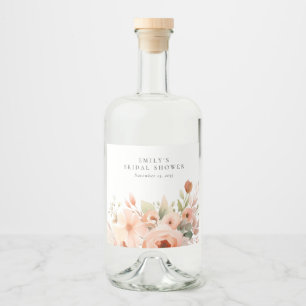 Étiquettes Pour Bouteilles De Liqueur Fête des mariées florale de la Pêche Boho