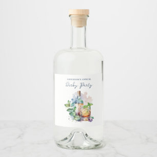 Étiquettes Pour Bouteilles De Liqueur Fête élégante de Derby à l'aquarelle