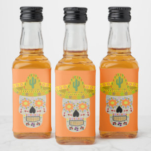 Étiquettes Pour Bouteilles De Liqueur Fête mexicaine du crâne mort