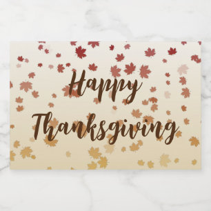 Étiquettes Pour Bouteilles De Liqueur Feuilles de l'érable de Thanksgiving