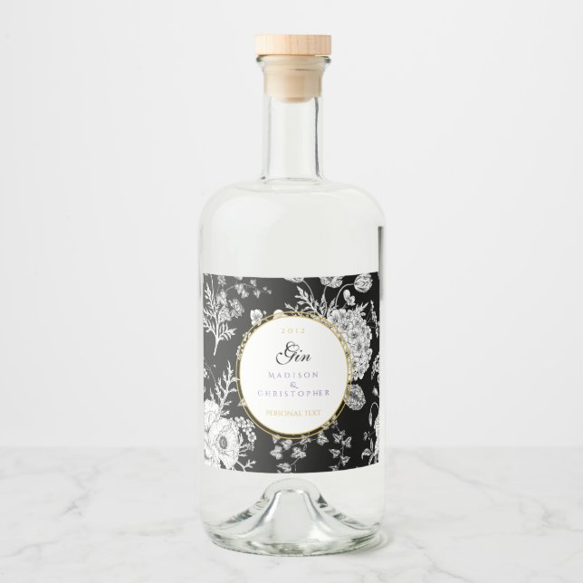 Étiquettes Pour Bouteilles De Liqueur Flowers flowers (Devant)