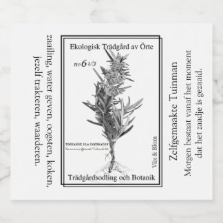 Étiquettes Pour Bouteilles De Liqueur Gardener's herbal life label