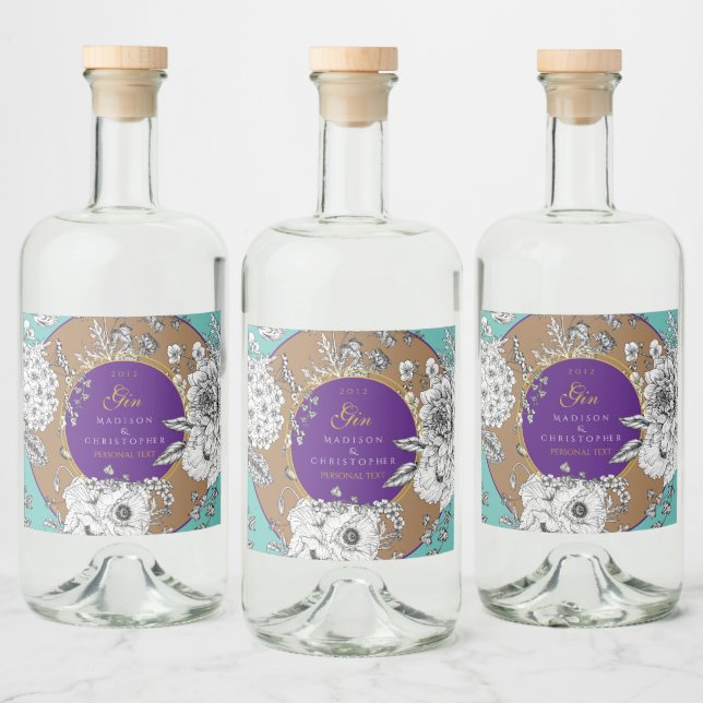 Étiquettes Pour Bouteilles De Liqueur Gin Dotted bottle (Bouteilles)