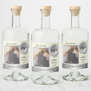 Étiquettes Pour Bouteilles De Liqueur Gin personnalisé avec photo