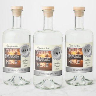 Étiquettes Pour Bouteilles De Liqueur Gin personnalisé avec photo personnalisée