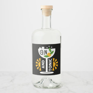 Étiquettes Pour Bouteilles De Liqueur Gin vintage Et Art Tonique