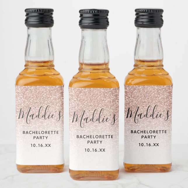 Étiquettes Pour Bouteilles De Liqueur Glam Pink Ombre Parties scintillant Bachelorette N (Bouteilles)