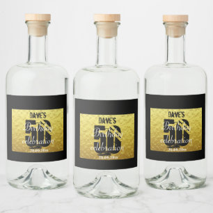 Étiquettes Pour Bouteilles De Liqueur Gold Black 50th Any Birthday Party