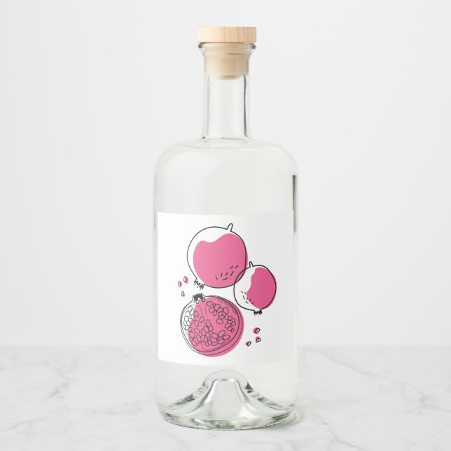Étiquettes Pour Bouteilles De Liqueur Grenade graphique. (Devant)