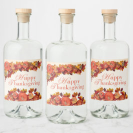 Étiquettes Pour Bouteilles De Liqueur Happy Thanksgiving