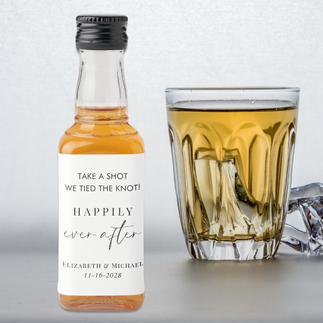 Étiquettes Pour Bouteilles De Liqueur Heureusement Jamais Après Mariage Faveur (Créateur téléchargé)
