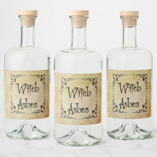 Étiquettes Pour Bouteilles De Liqueur Ingrédients de potion d'Halloween Cendres de sorci