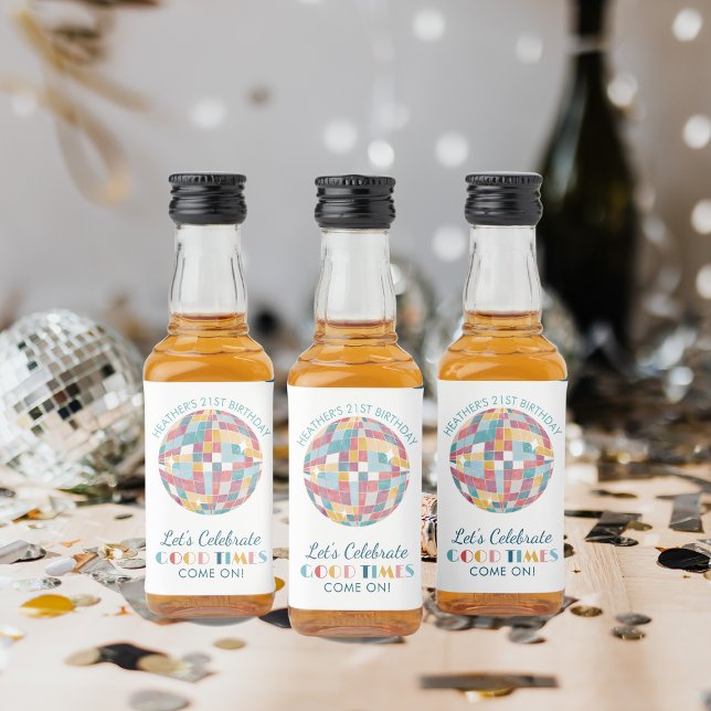 Étiquettes Pour Bouteilles De Liqueur Jardin Disco Fête Personnalisée Anniversaire (Créateur téléchargé)
