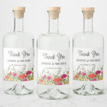 Jardin Floral d'été Fleurs sauvages Mariage Merci 