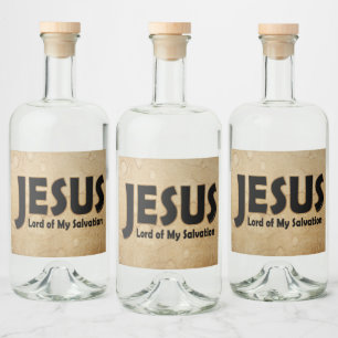 Étiquettes Pour Bouteilles De Liqueur Jésus Seigneur salut