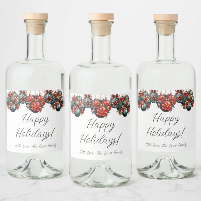 Étiquettes Pour Bouteilles De Liqueur Joyeuses fêtes (Bouteilles)