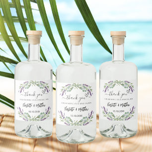 Étiquettes Pour Bouteilles De Liqueur Lavender eucalyptus mariage merci