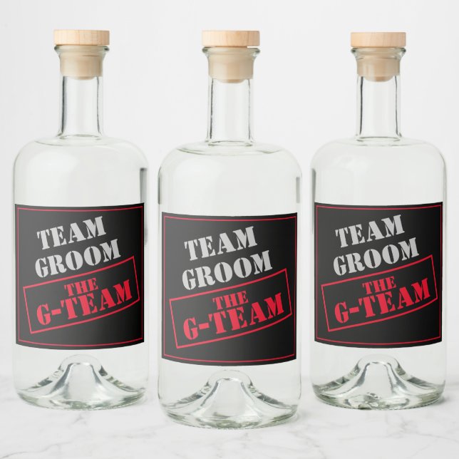 Étiquettes Pour Bouteilles De Liqueur L'équipe du marié Team Groom (Bouteilles)