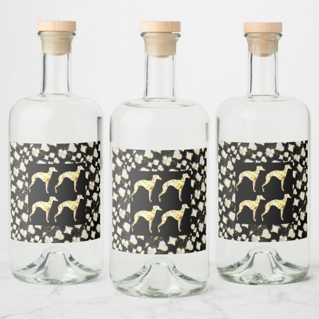 ÉTIQUETTES POUR BOUTEILLES DE LIQUEUR LÉVRIER BLING (Bouteilles)