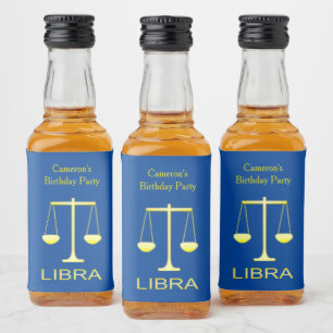 Étiquettes Pour Bouteilles De Liqueur Libra Golden Scales Star Sign Custom